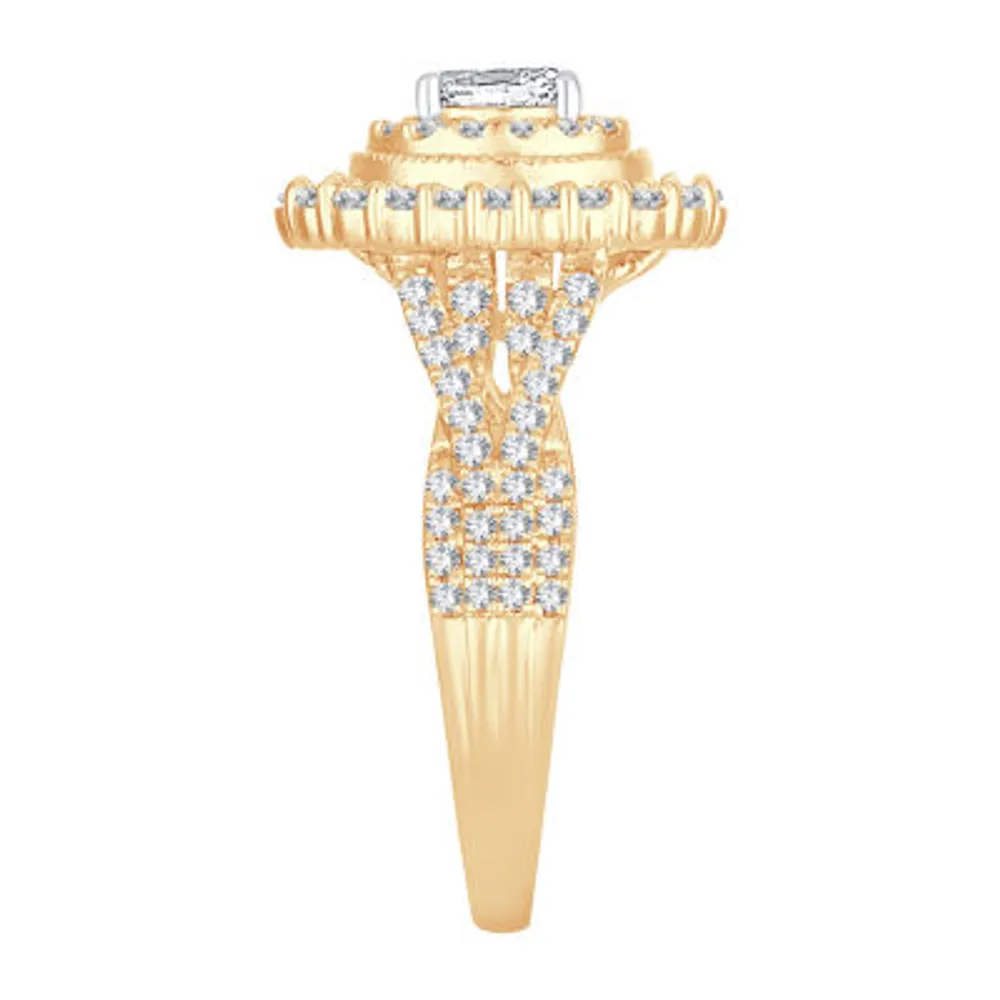 Womens 1 CT. T.W. Natural White Diamond 10K Gold Oval Engagement Ring