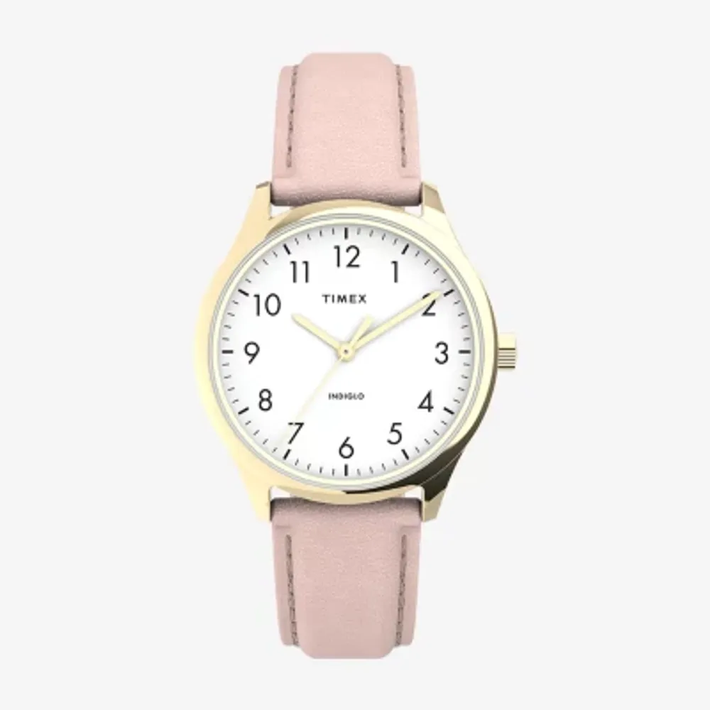 Timex Womens Pink Leather Strap Watch Tw2v25200jt
