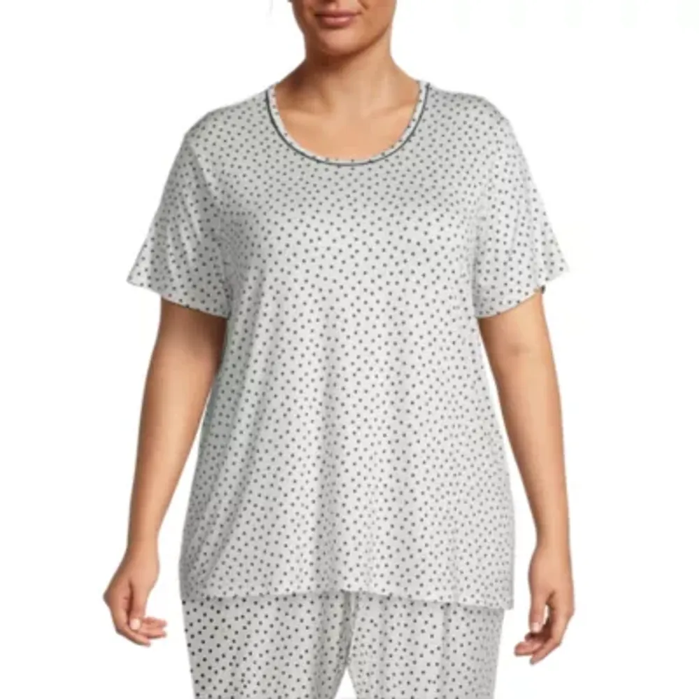 Liz Claiborne Womens Plus Short Sleeve Scoop Neck Pajama Top | Plaza Del  Caribe