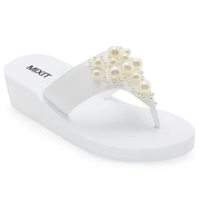 Mixit Womens Pearl Wedge Sandals