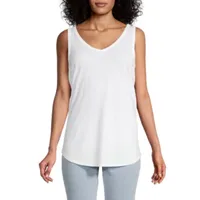 a.n.a Tall Womens Scoop Neck Sleeveless Tank Top