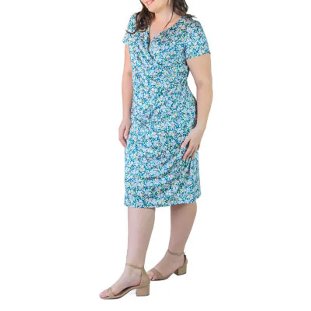24seven Comfort Apparel 3/4 Sleeve Wrap Dress - JCPenney
