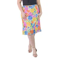 24seven Comfort Apparel Womens Mid Rise A-Line Skirt-Plus