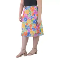 24seven Comfort Apparel Womens Mid Rise A-Line Skirt-Plus