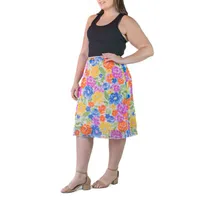 24seven Comfort Apparel Womens Mid Rise A-Line Skirt-Plus