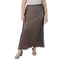 24seven Comfort Apparel Womens Mid Rise Maxi Skirt - Plus