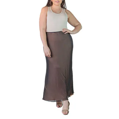 24seven Comfort Apparel Womens Mid Rise Maxi Skirt - Plus
