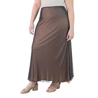 24seven Comfort Apparel Womens Mid Rise Maxi Skirt - Plus