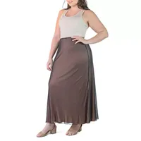 24seven Comfort Apparel Womens Mid Rise Maxi Skirt - Plus