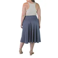 24seven Comfort Apparel Womens Mid Rise Midi A-Line Skirt-Plus