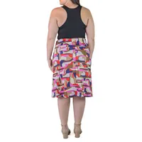 24seven Comfort Apparel Womens Mid Rise A-Line Skirt-Plus