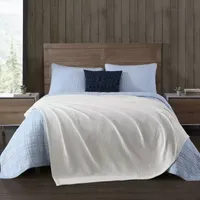 Eddie Bauer Textured Twill Solid Cotton Blanket