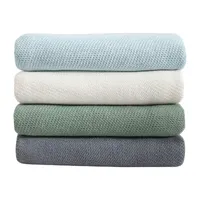 Eddie Bauer Textured Twill Solid Cotton Blanket