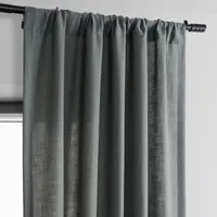 Exclusive Fabrics & Furnishing Classic Faux Linen Light-Filtering Rod Pocket Back Tab Single Curtain Panel