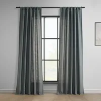 Exclusive Fabrics & Furnishing Classic Faux Linen Light-Filtering Rod Pocket Back Tab Single Curtain Panel