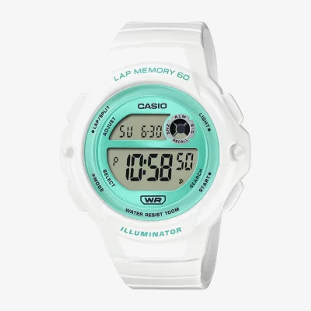 Casio Womens Digital White Strap Watch Lws1200h-7a3v