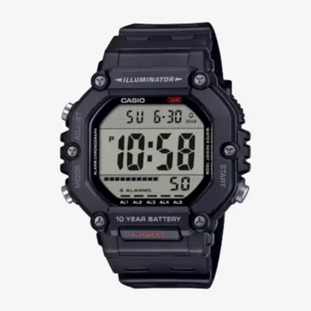 Casio Mens Digital Black Strap Watch Ae1600h-1av