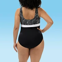 Dolfin Womens Striped One Piece Swimsuit