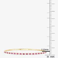 Lab Created Red Ruby 14K Gold Over Silver Sterling Silver Bangle Bracelet