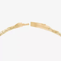 Lab Created Green Emerald 14K Gold Over Silver Sterling Silver Bangle Bracelet