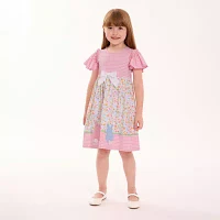 Bonnie Jean Toddler Girls Short Sleeve Flutter Fit + Flare Dress