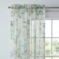 Liz Claiborne Lisette Printed Grommet Top Sheer Single Curtain Panels