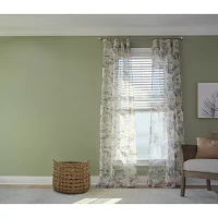 Liz Claiborne Lisette Printed Rod Pocket Sheer Single Curtain Panel