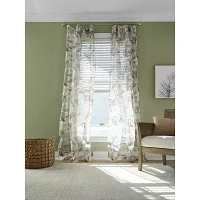 Liz Claiborne Lisette Printed Rod Pocket Sheer Single Curtain Panel
