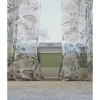 Liz Claiborne Lisette Printed Rod Pocket Sheer Single Curtain Panel