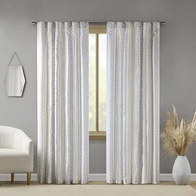 INK+IVY Cora Rod Pocket Back Tab Light-Filtering Set of 2 Curtain Panels