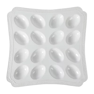 Martha Stewart Square Deviled Egg Stoneware Serving Plate