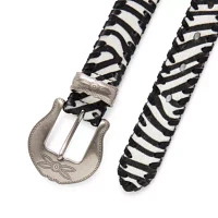 JS Jessica Simpson 1in Zebra Whipstitch Womens Belt