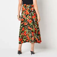 Black Label by Evan-Picone Knit Womens Mid Rise Maxi Skirt