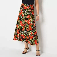 Black Label by Evan-Picone Knit Womens Mid Rise Maxi Skirt