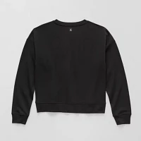 Xersion Little & Big Girls Super Soft Round Neck Long Sleeve Fleece Sweatshirt