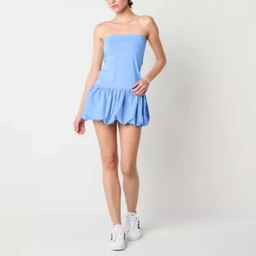 Arizona Bubble Hem Womens Sleeveless Fit + Flare Dress Juniors