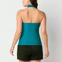 Bold Elements Womens Henley Neck Sleeveless Blouse