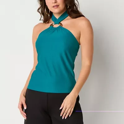 Bold Elements Womens Henley Neck Sleeveless Blouse
