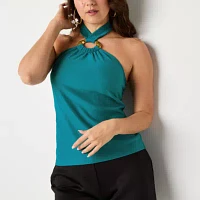 Bold Elements Womens Henley Neck Sleeveless Blouse
