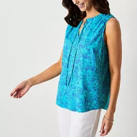 St. John's Bay Womens Sleeveless Blouse