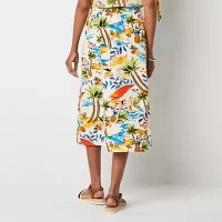 St. John's Bay Womens High Rise Midi A-Line Skirt