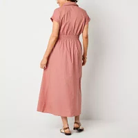 Liz Claiborne Womens Sleeveless Midi A-Line Dress