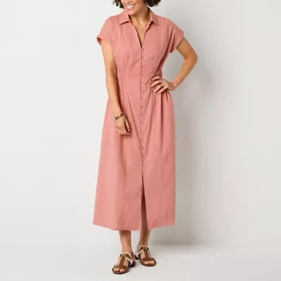 Liz Claiborne Womens Sleeveless Midi A-Line Dress