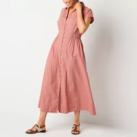 Liz Claiborne Womens Sleeveless Midi A-Line Dress