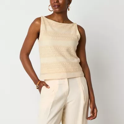 Worthington Womens Straight Neck Blouse