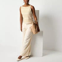 Worthington Womens Straight Neck Blouse