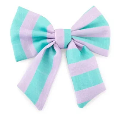 Paw & Tail Pink And Mint Striped Dog Bowtie