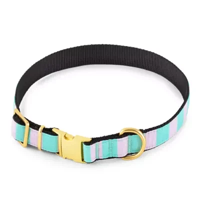 Paw & Tail Pink And Mint Striped Collar Striped Dog Pet Bandanas