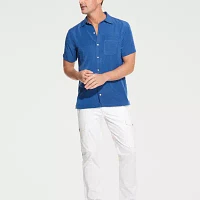 Van Heusen Mens Short Sleeve Camp Shirt