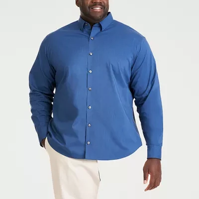 Van Heusen Stainshield Big and Tall Mens Regular Fit Long Sleeve Button-Down Shirt